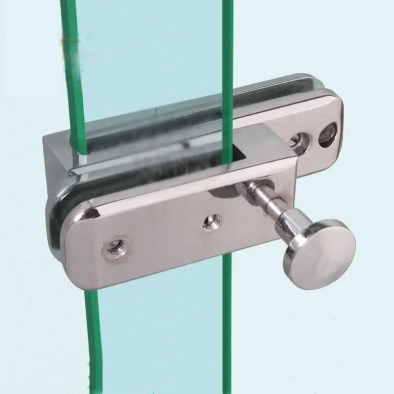 

1pc Frameless Glass Cabinet Lock Zinc Alloy Push Sliding Showcase Bath Shower Door Hasps for 10mm thick Glass Furniture Hardware