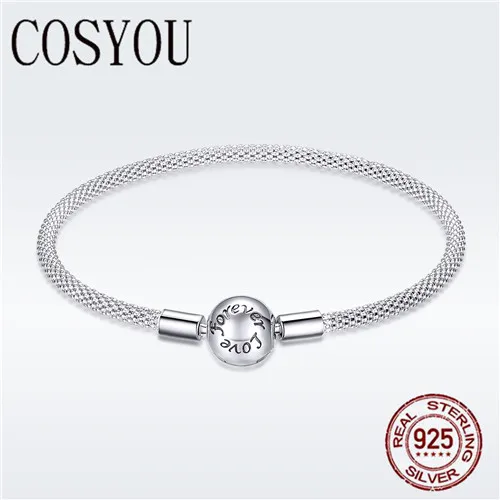 Koop COSYOU 2019 100% 925 Sterling Silver Love Forever Love Snake Ketting Armbanden Vrouwen Sterling Zilveren Sieraden 17CM 19CM SCB105