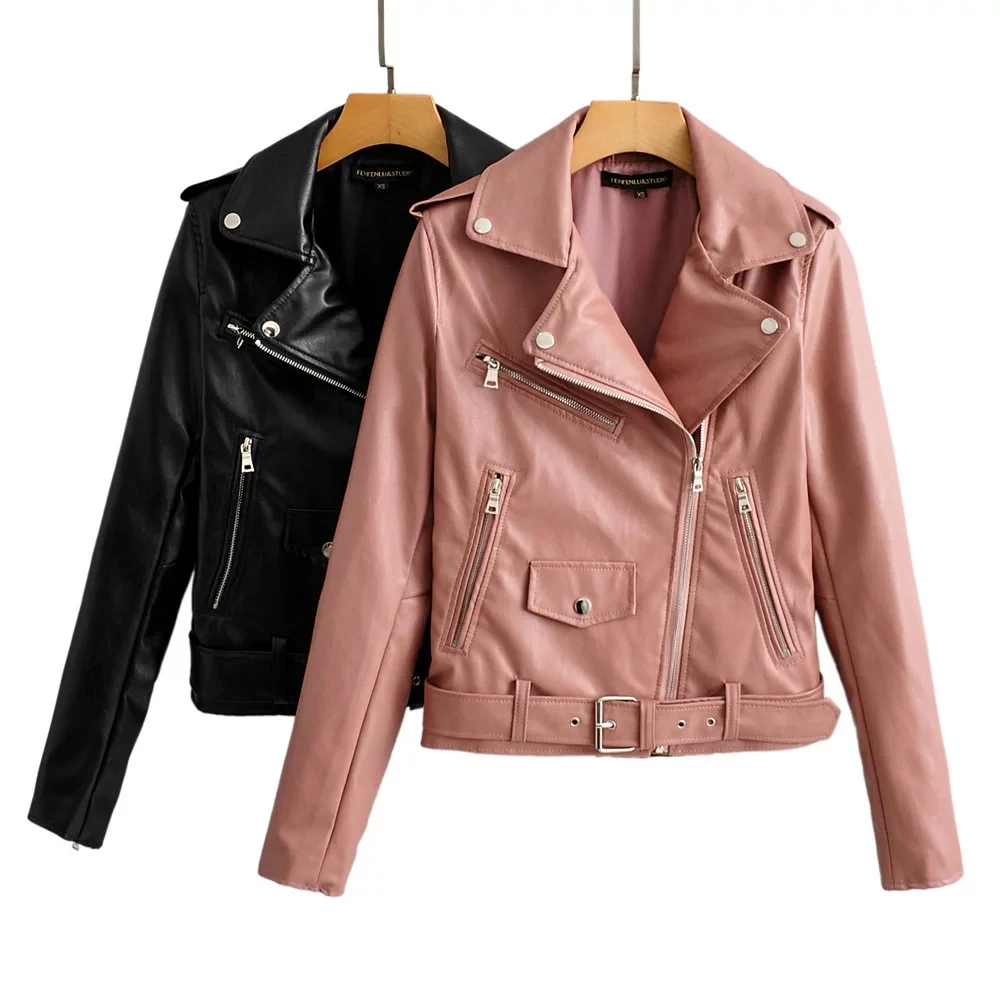 Куртка из искусственной кожи на молнии с принтом «Спринт», Женская мотоциклетная куртка в стиле панк, уличная Черная байкерская куртка из искусственной кожи, зимняя женская кожаная куртка