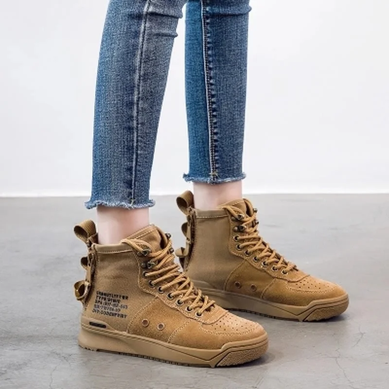 Billige 2018 herbst neue high cut Turnschuhe weibliche Koreanische version der runde kopf seite zipper wilden frauen schuhe sport wind DP 329