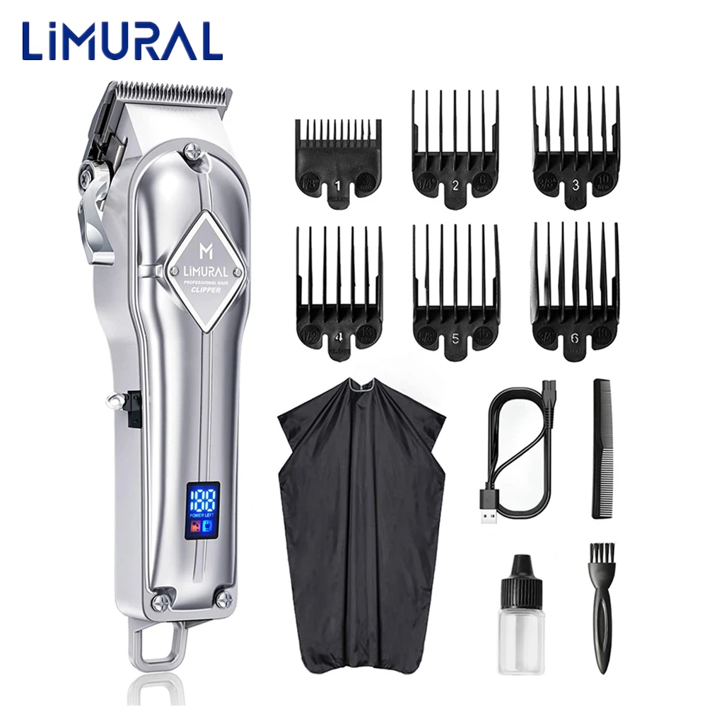 Limural Professional Hair Clippers for Men DSP Hair Clipper Hair Cutting Cordless Beard Trimmer Barber Grooming Kit Rechargeable