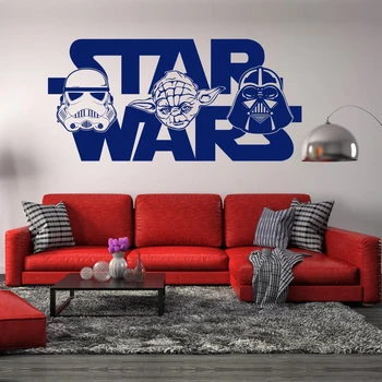 

STAR WARS Vinyl Sticker Stormtrooper Master Yoda Darth Vader Wall Art Decal Office Decor Window Dorm Mural SP51