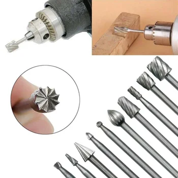 

20pcs Reaming Chamfering Router Wood Carving Burrs Shank Craft Rotary Tool DIY