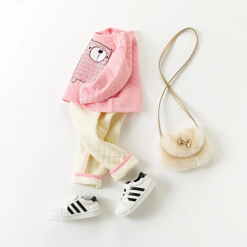 

Cartoon Children Thick Long Sleeve Shoulder Button Set 17 Spring And Autumn Baby Air Cotton Warm Newborns Clothes
