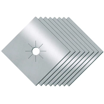 

Stove Burner Covers Upgraded Double Thickness Silver Reusable Non-Stick Gas Stove Burner Liners Easy To Clean Heat Resistant (8