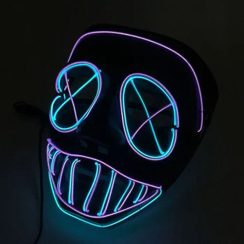 

LED Halloween Grin Horror Face Mask Masquerade Dress up Accessories Lighted up Glowing Mask for Halloween EL Light Horro Mask