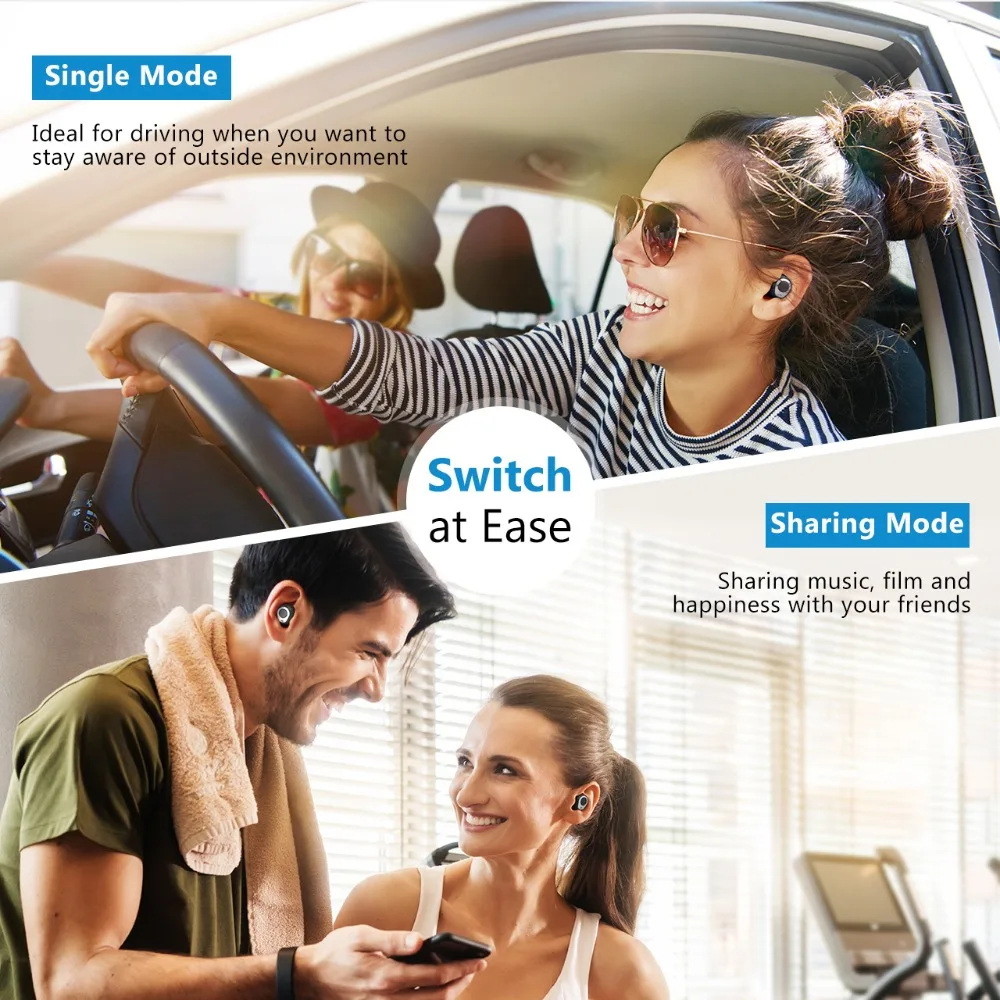 Mpow T3 Bluetooth 5.0 Earphones HD Stereo 24H Playtime Wireless TWS Earphones With Dual Noise Cancelling Microphones For iPhone (6)