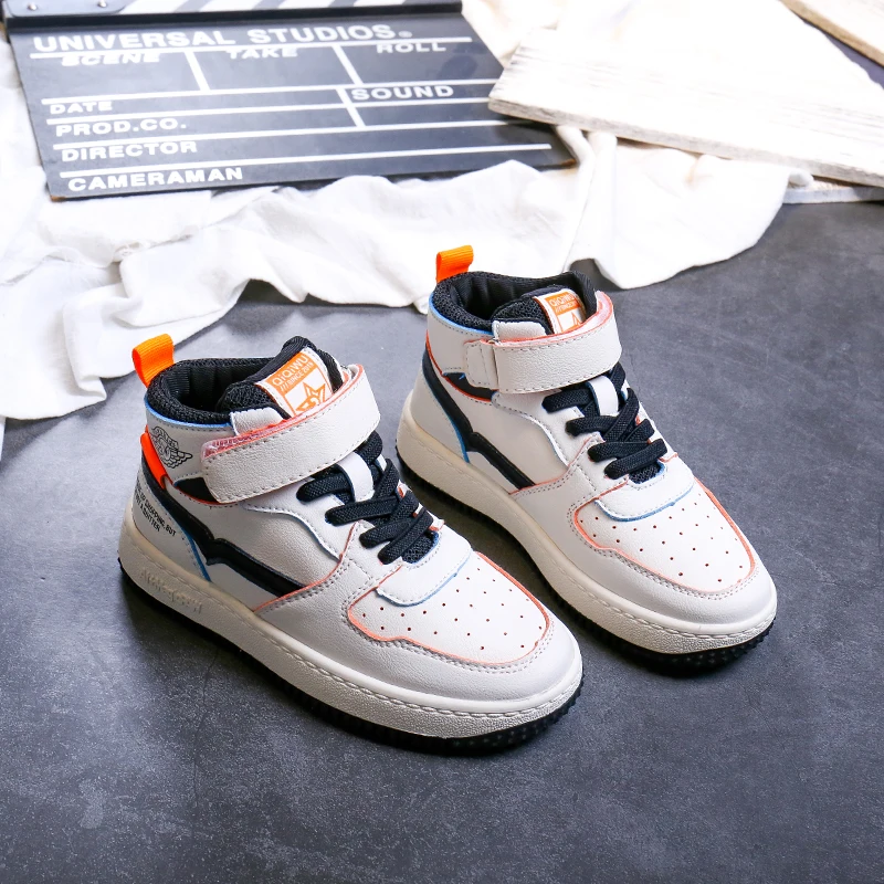 Осень детские высокие спортивные кроссовки детские мягкие повседневные кроссовки детская обувь для мальчиков белые брендовые кроссовки