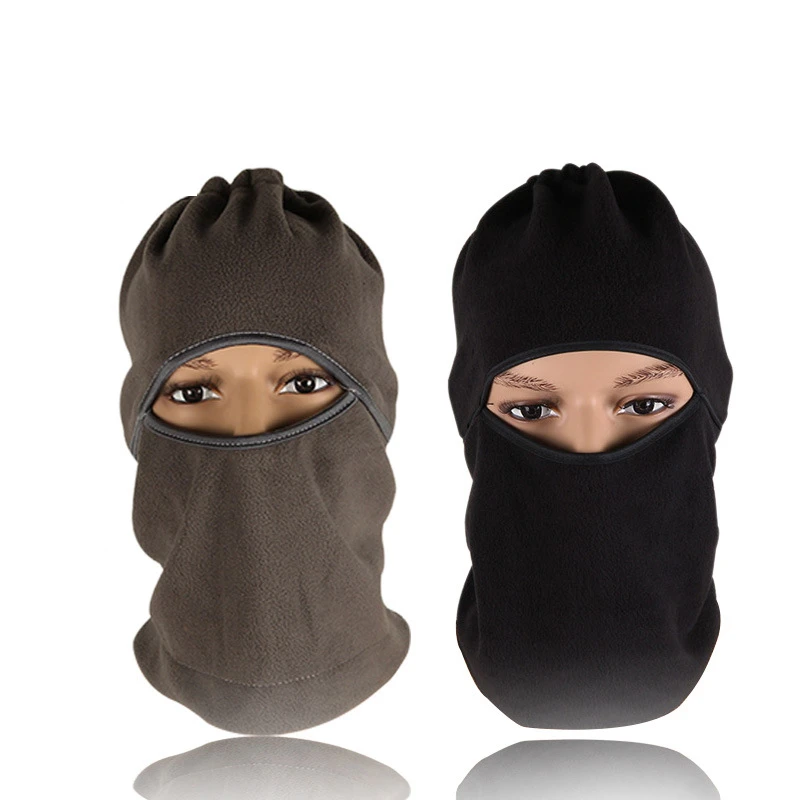 1 шт. однотонная черная зимняя теплая дышащая Балаклава лицевая маска Мужская женская унисекс уличная велосипедная маска черная маска
