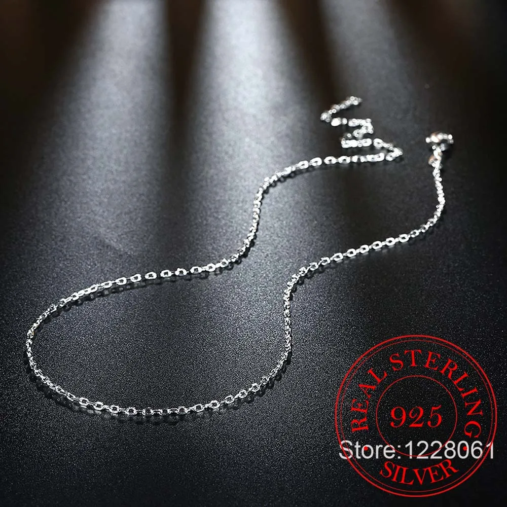 Woman's Fine Jewelry 925 Sterling Silver Flat ROLO Chain Necklace Charm 2MM Wide Silver Necklace 16"18" 20" 22" 24" silver necklace sterling chain necklace