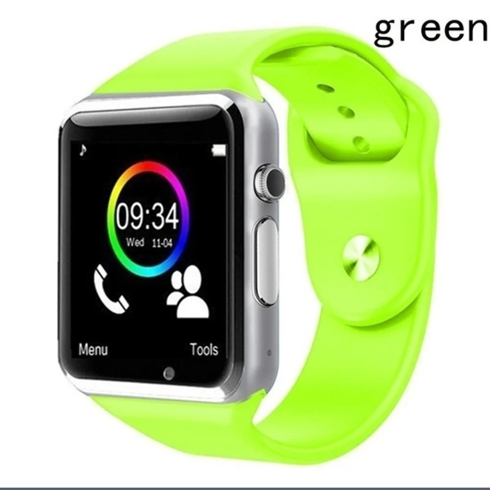 green Горячие A1 Bluetooth Смарт часы Спорт поддержка вызова музыка 2G с SIM TF камера Smartwatch для Android PK iwo 8 DZ09 GT06 - Цвет: green