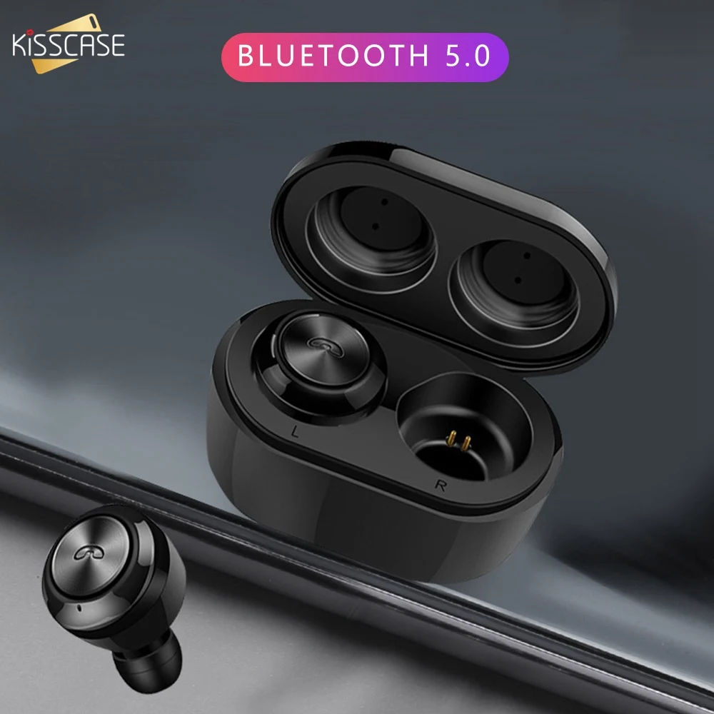 KISSCASE оригинальная Беспроводная бинауральная bluetooth-гарнитура 5 0 автоматическое