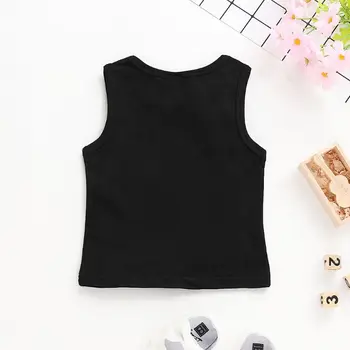 

2019 Summer Newborn Baby Girls Letter Print Sleeveless T-shirt Casual Tank Tops Sister Matching Clothes CORB