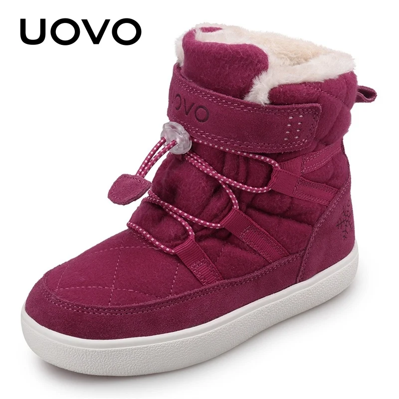 UOVO/Новое поступление года; детские зимние сапоги; модные зимние детские теплые сапоги; обувь для девочек с плюшевой подкладкой;#31-37