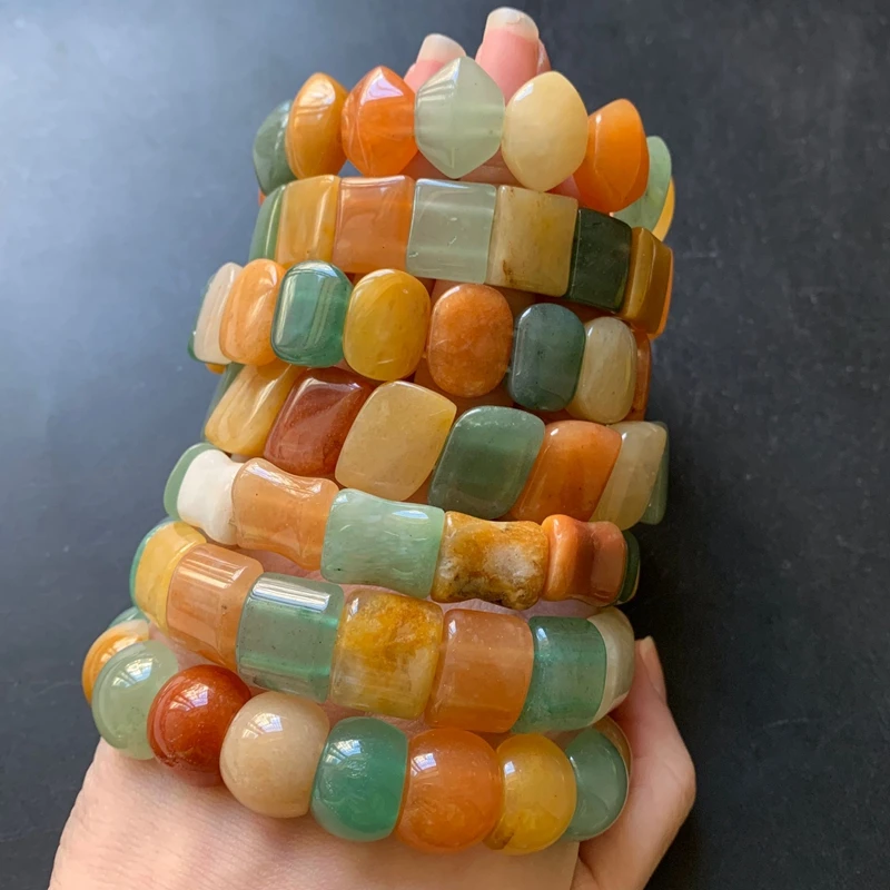 

Natural Green Aventurine Yellow Jade Bracelet Spiritual Healing Crystals Hand Wrist Decoration