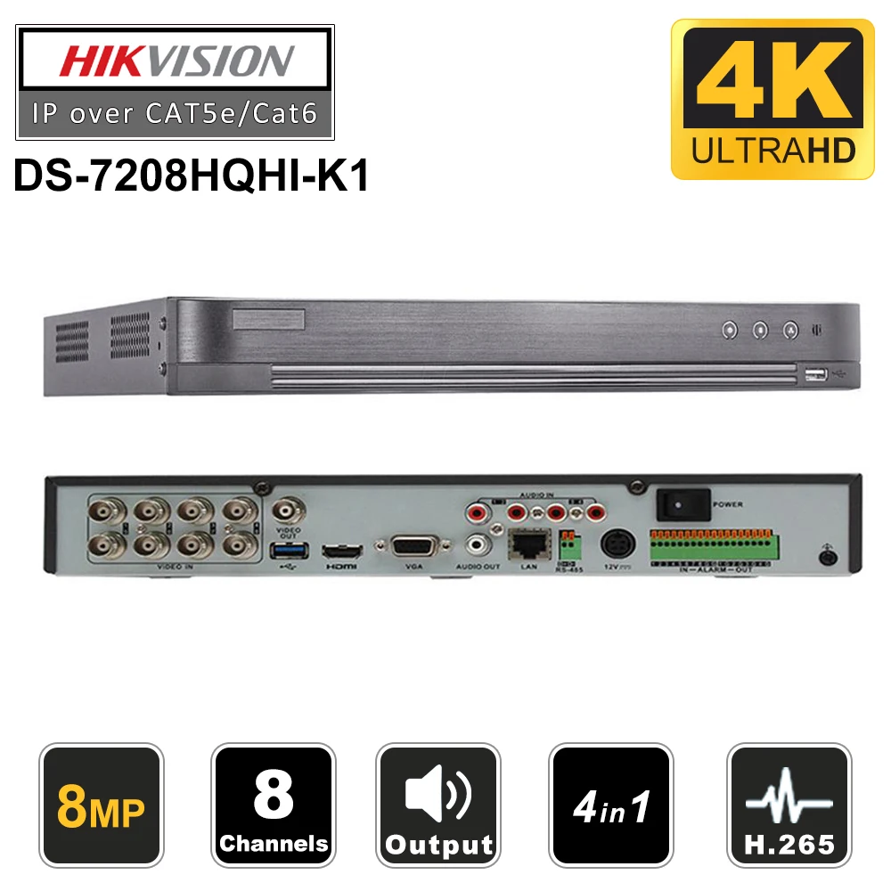 Hikvision 16ch/8ch/4ch DVR максимальная поддержка 8MP DVR DS-7216HUHI-K1 и DS-7208HUHI-K1 и DS-7204HUHI-K1 аналоговая камера DVR