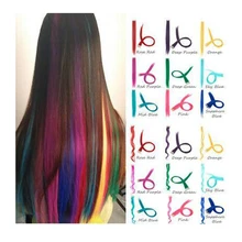 Длинные прямые яркие радужные волосы для наращивания, цветные волосы на заколках, розовый синтетический парик, волосы на заколках