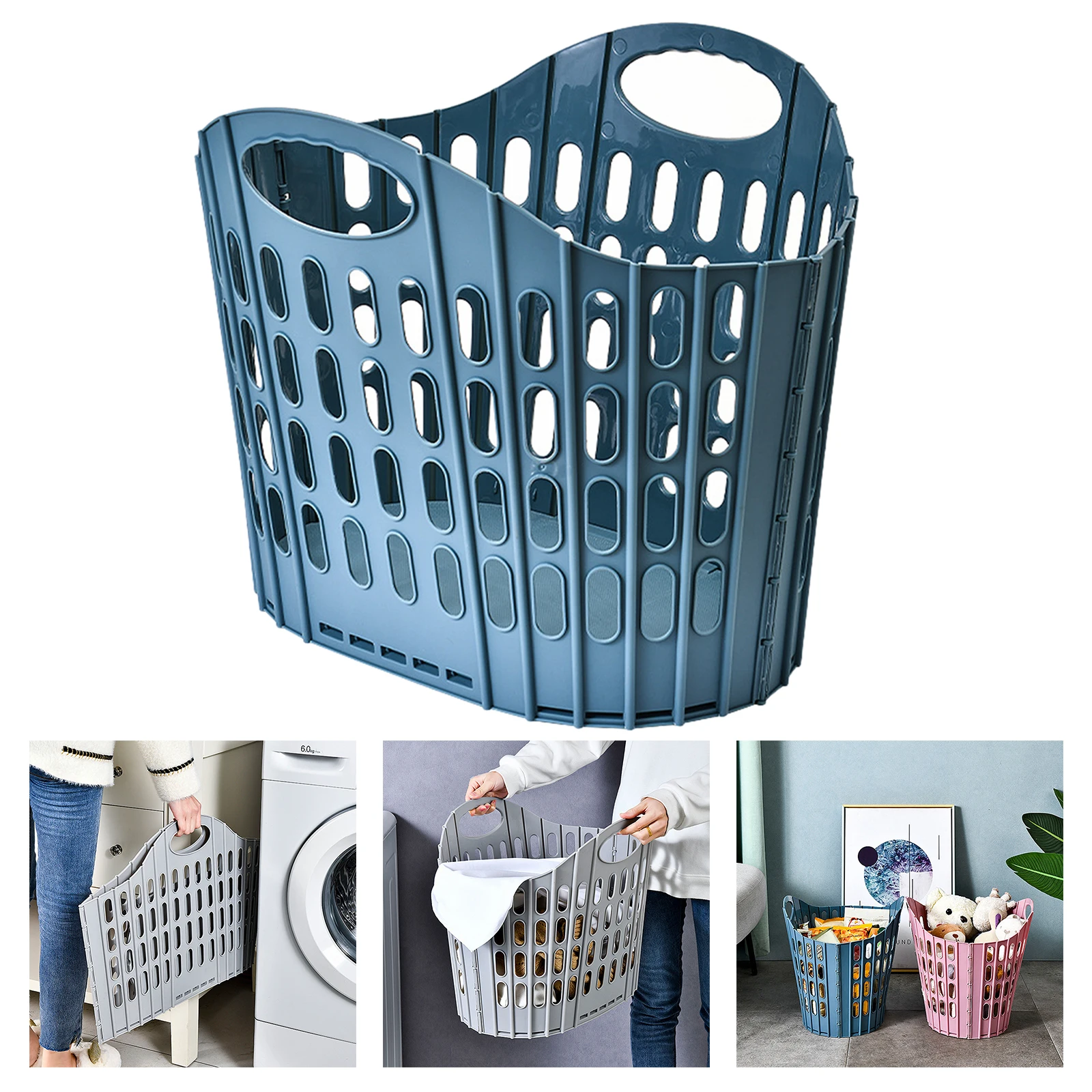 Souarts Collapsible Laundry Baskets Collapsible Laundry Basket for Bedroom Large Oxford Storage Basket with Handles for Bedroom Bathroom 34x45 cm 