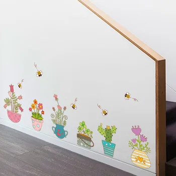 

New Style Wall Stickers Butterfly "Potted Plant Kitchen Living Room Glass Door and Window Decorative Stickers Sk7065