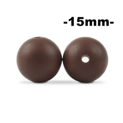 Set of 100 Round Silicone Beads - 15mm, Food Grade, BPA - Free, for DIY Jewelry and Crafting Accessories (Chocolate)
