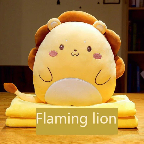 Cartoon Soft Stuffed Animal 3 In 1 Pillow with Blanket Cute Colorful Plush Tyrannosaurus Unicorns Toys for Children Gifts