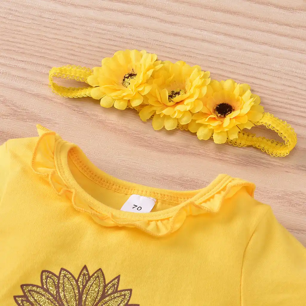 sunflower first birthday outfit