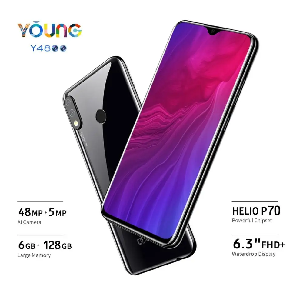 Смартфон OUKITEL Y4800 на Android 9 0 6 3 &quotFHD + 1080*2340 16MP 48MP MTK Helio P70 6GB 128GB 4000mAh OTG Мобильный