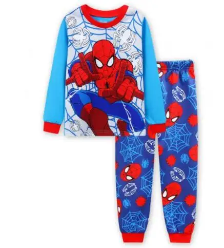 Kids Pajamas Sets Cotton Boys Sleepwear Suit Girls Pajamas Long Sleeve Tops+Pants 2pcs Children Clothing - Цвет: Серебристый
