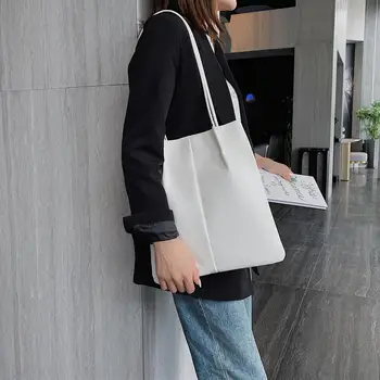 

Hot Sale Handbags Wear-resistant Portable Women Leather Handbags Fashion Solid Color Shoulder Bag Casual Shopping Totes
