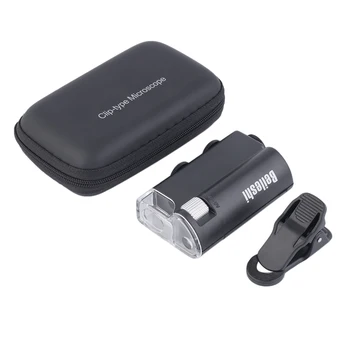 

LED 60X-100X Magnifier Currency Detection Jewelry Loupe Clip-on Microscope