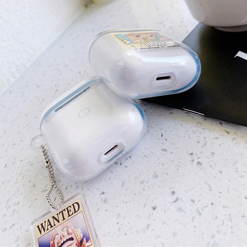 Для Apple AirPods 1/2 чехол one piece Аниме Прозрачный чехол для Apple Air Pods 1 беспроводные bluetooth наушники чехол