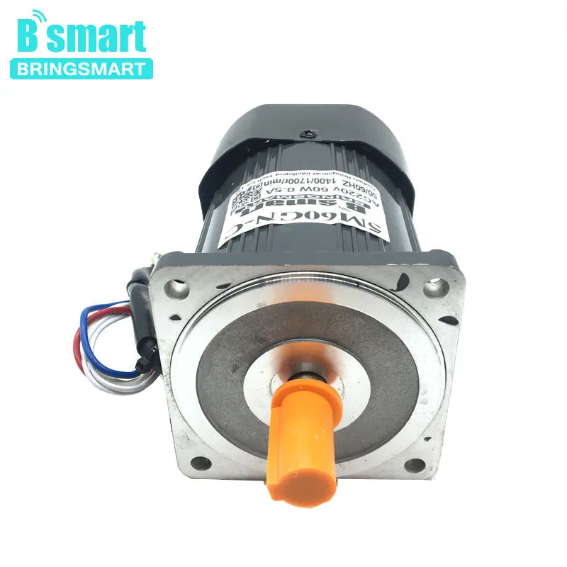 Bringsmart 60W 1400RPM/2800RPM Electric Motor 220V High Speed AC Motor With Speed Control CW/CCW Long Life Large Power