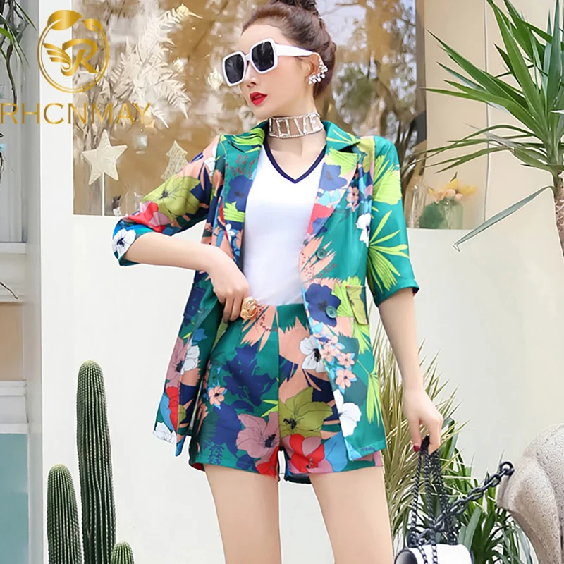 Floral blazer short set Outlet