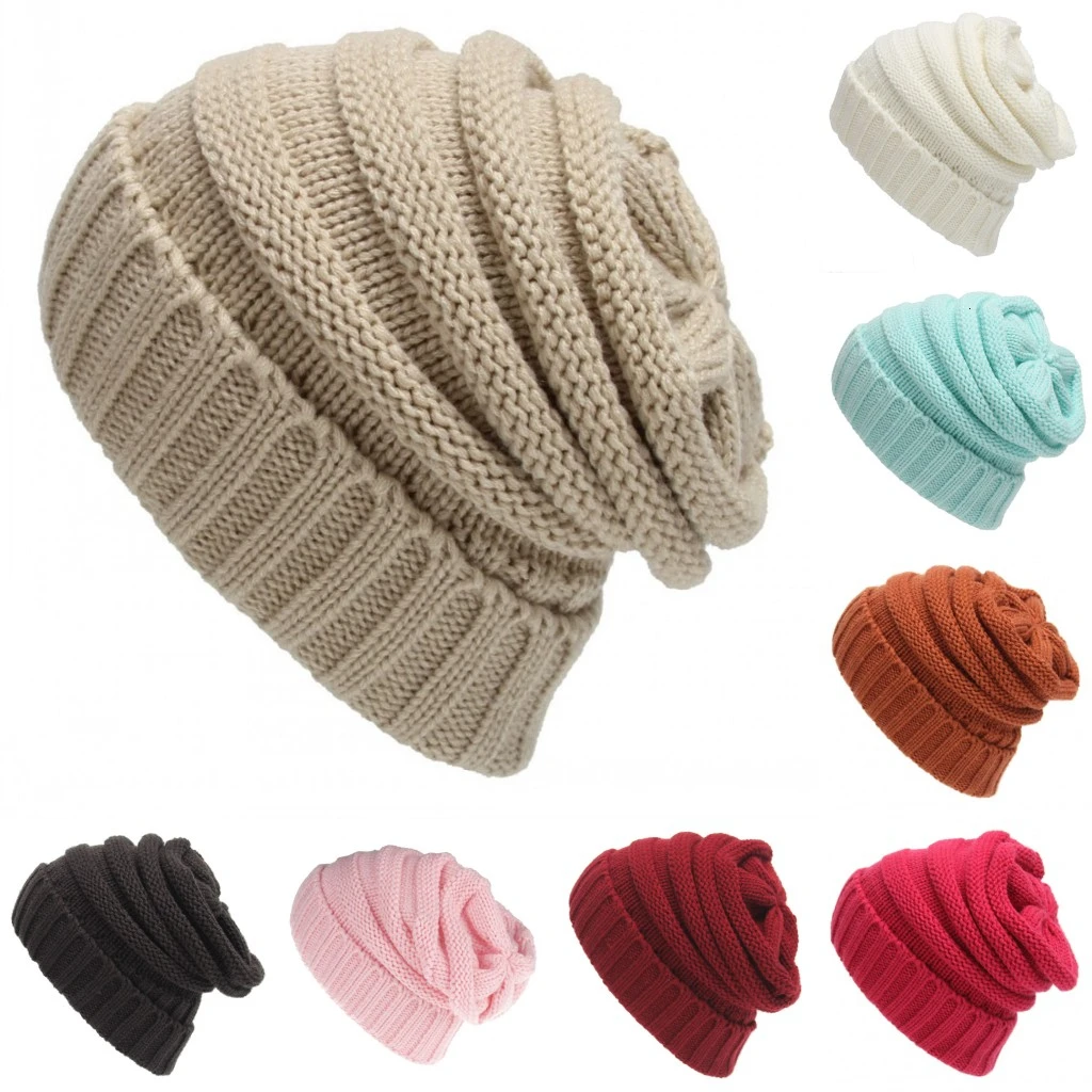 

Unisex Warm hat Women's Warm Chunky Thick Stretchy Knit Beanie Skull Cap Winter Knitting Warm Hat