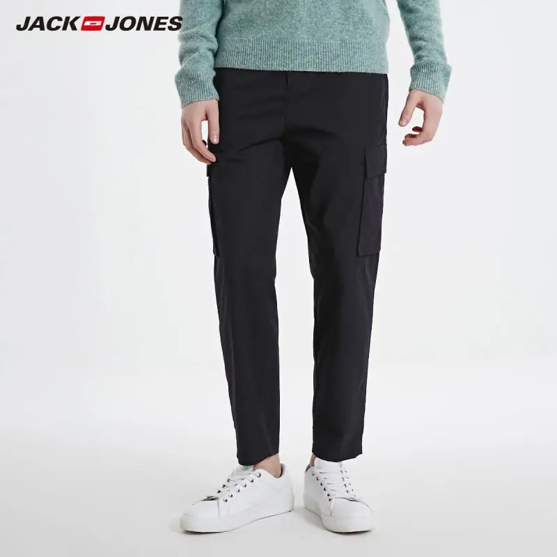 Мужские модные хлопковые укороченные брюки-карго JackJones уличная Мужская одежда