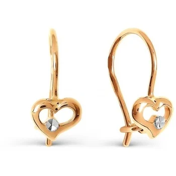 

Karatov red gold heart earrings