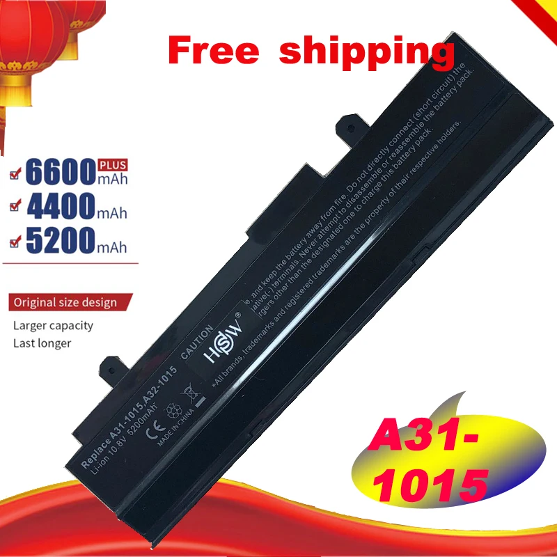 

5200mAh 6 Cells Laptop Battery For ASUS Eee PC X101CH X101 X101C X101H Replace: A31-X101 A32-X101 Free shipping