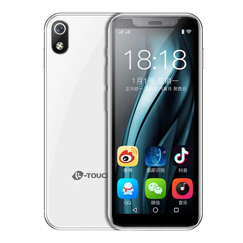 i9 White Супер Карманный смартфон K-touch i9 четырехъядерный Роскошный телефон gps wifi Face ID Android 8,1 маленький мобильный телефон Google Play Store - Цвет: i9 White