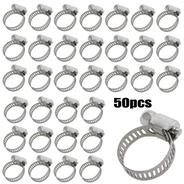 50Pcs Stainless Steel Clamps
