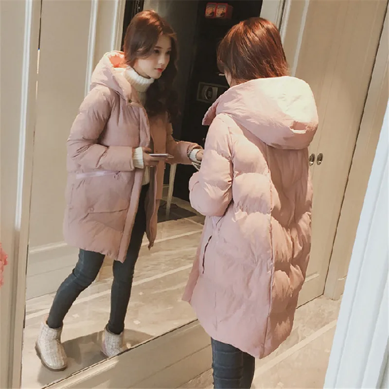 

2019 Winter Coat Cotton Coat Women's Korean-style Loose-Fit BF Students Cotton-padded Clothes Mid-length New Style Cotton-padded