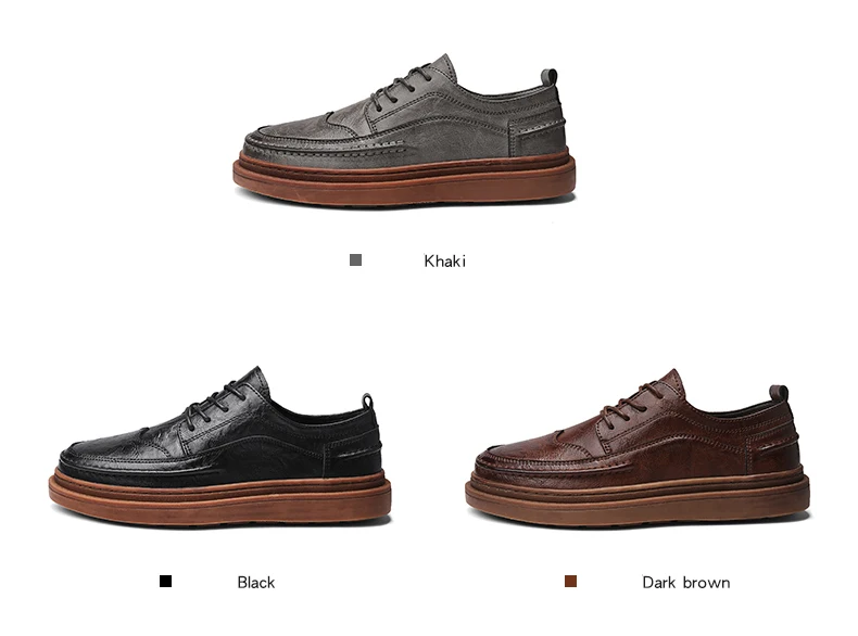 Стильные модные мужские туфли; повседневные мужские классические туфли из натуральной кожи на шнуровке; Цвет черный, коричневый, серый; красивые мужские туфли на платформе