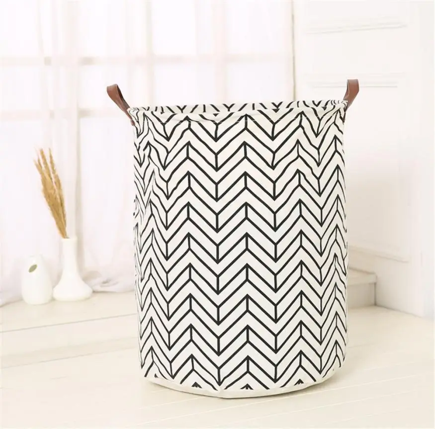 Светло-серый Large capacity modern home Waterproof Canvas Sheets Laundry Clothes Laundry Toy Basket Storage Basket Folding Storage Box 9 30 - Цвет: Светло-серый
