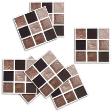 Funlife поколение толстой тусклой полированной коричневой мраморной мозаики гостиной водонепроницаемые наклейки на стену плитки наклейки MTS009