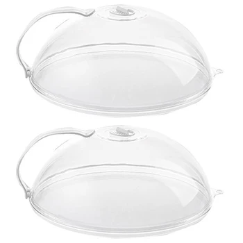 

2Pcs Cake Stands Fruit Plate Food Preservation Cover, Microwave Oven Heating Cover Kitchen Restaurant Dust Slip