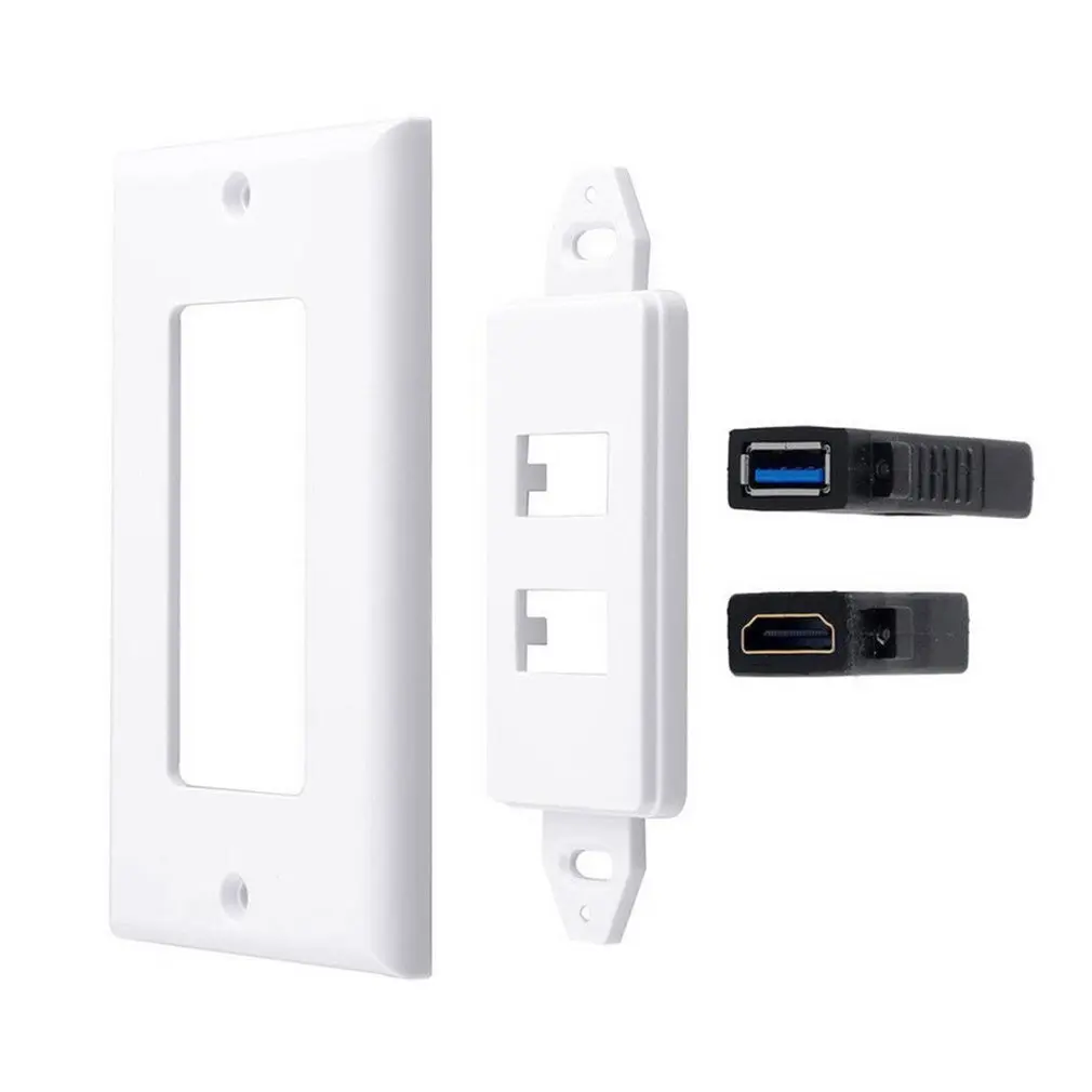 1 х 2 порта USB 3,0 Женский настенный Лицевая панель розетка удлинитель белый