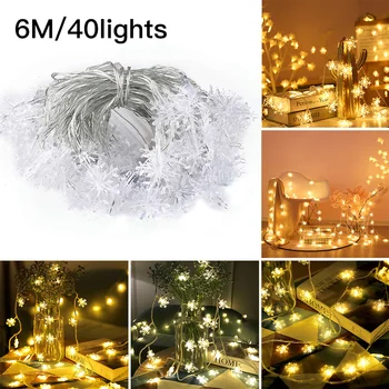 

LED Snowflake String Light For Christmas Decoration Snow Fairy Garland Decoration Outdoor Fairy Light Garden Party Decor