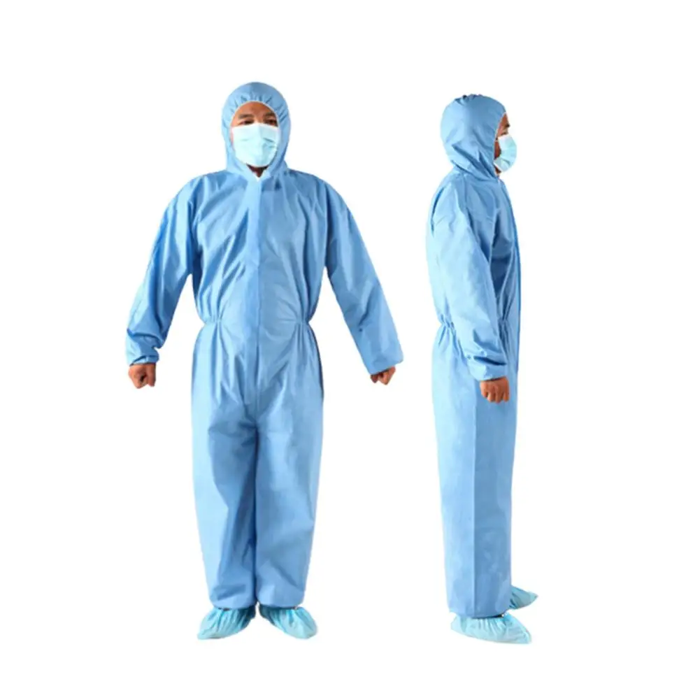

Unisex Disposable Non Woven Zip Isolation Gown Overall Coverall Protective Suit