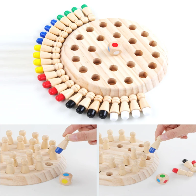 

Wooden Memory Match Stick Chess Game Children Kids Puzzle Educational Toy