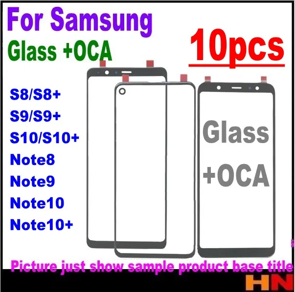 10 шт. для Samsung Galaxy S8 S9 S10 plus note 8 9 передняя стеклянная линза с OCA клеевой экран