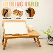 Портативный складной Бамбуковый стол для ноутбука, диван-кровать, Офисная подставка для ноутбука, стол с вентилятором, кровать, стол для компьютера, ноутбука, книг